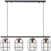 PENDELLEUCHTE Gwen 99798/66 - Schwarz, Holz (115/20/157.5cm) - Brilliant