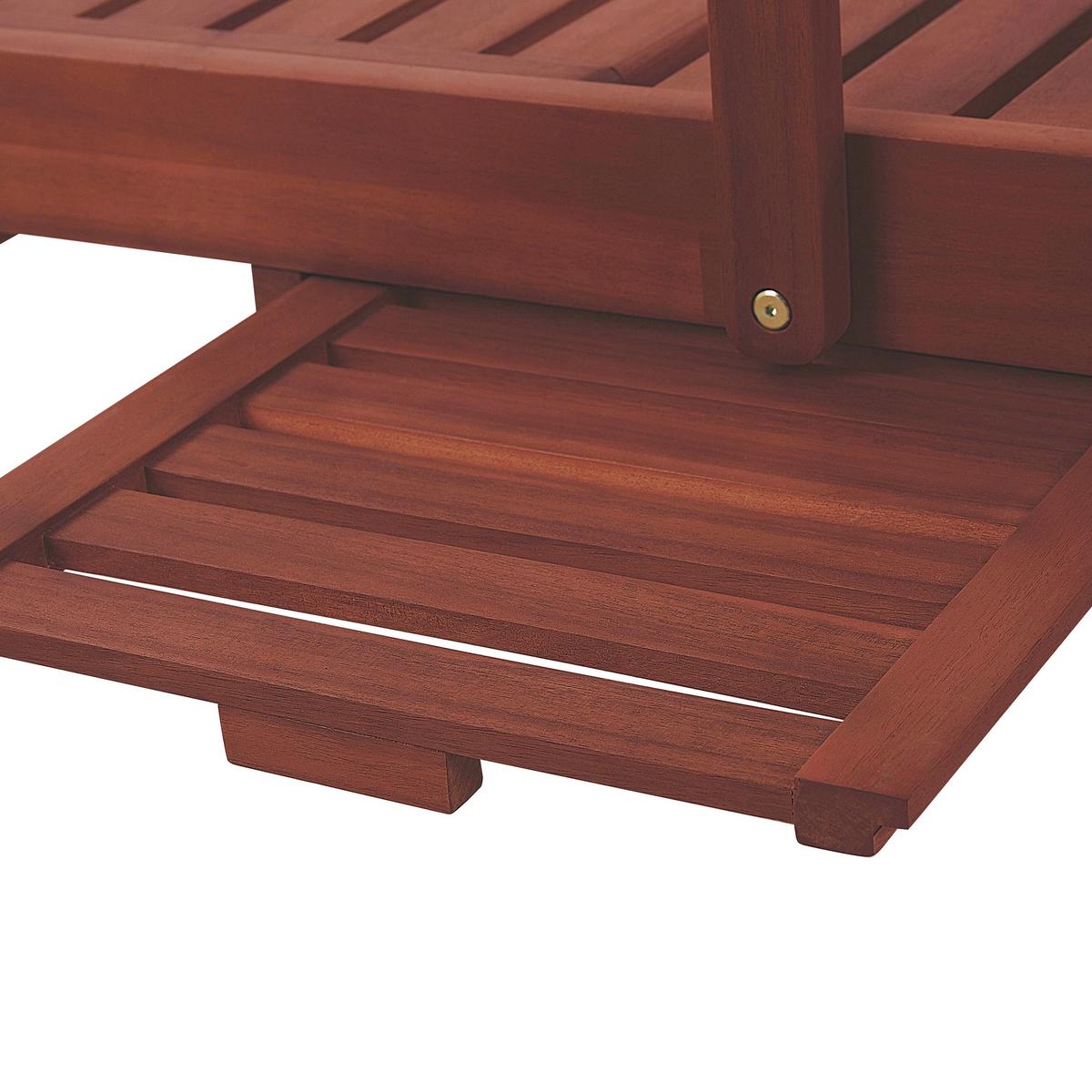 GARTENLIEGE dunkelbraun Toscana - Dunkelbraun, Holz (64/74/196cm) - Beliani