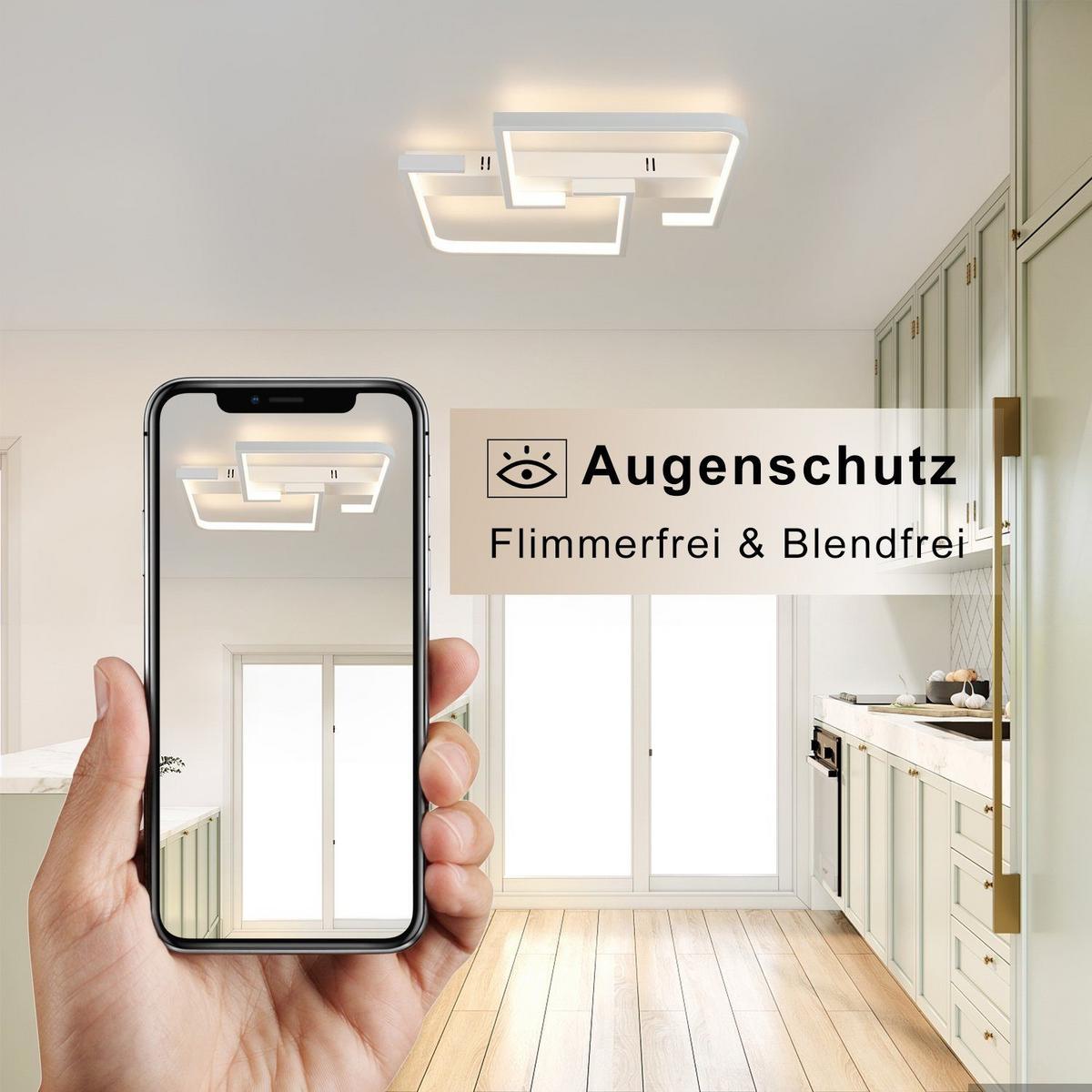 LED-DECKENLEUCHTE Eisengraf 37/5/42 cm - Weiß, Metall (42/37/5cm) - ZMH