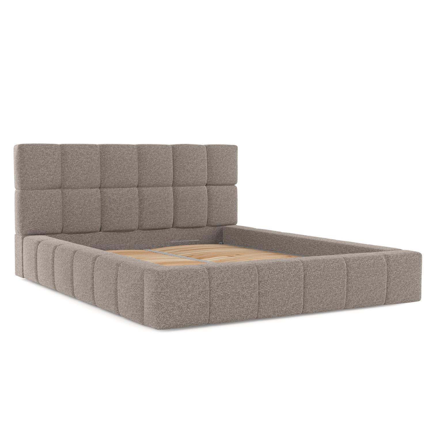 POLSTERBETT Paros mit Stauraum 200/200 cm Beige im Bubble Stoff - Beige/Schwarz, Holz/Holzwerkstoff (200/200cm) - AltaBeds