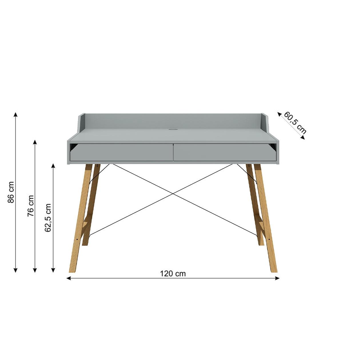 SCHREIBTISCH Grau - Grau, Holzwerkstoff (120/60/86cm) - Petits-meubles