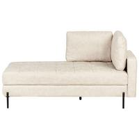 CHAISELONGUE-RECHTSSEITIGE Kunstleder Hellbeige Rebais - Beige/Schwarz, Kunststoff (172/85/85cm) - Beliani