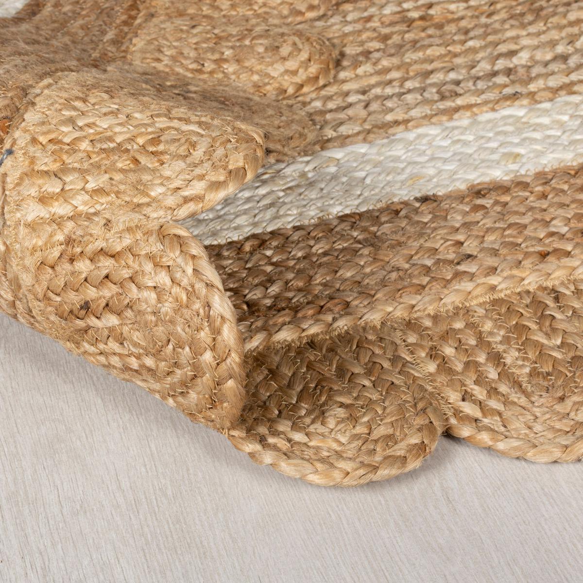 JUTETEPPICH handgewebt PLYM, geometrisch, Braun-Beige, 160 x 230 cm - Braun, Naturmaterialien (230/160cm) - KADIMA DESIGN