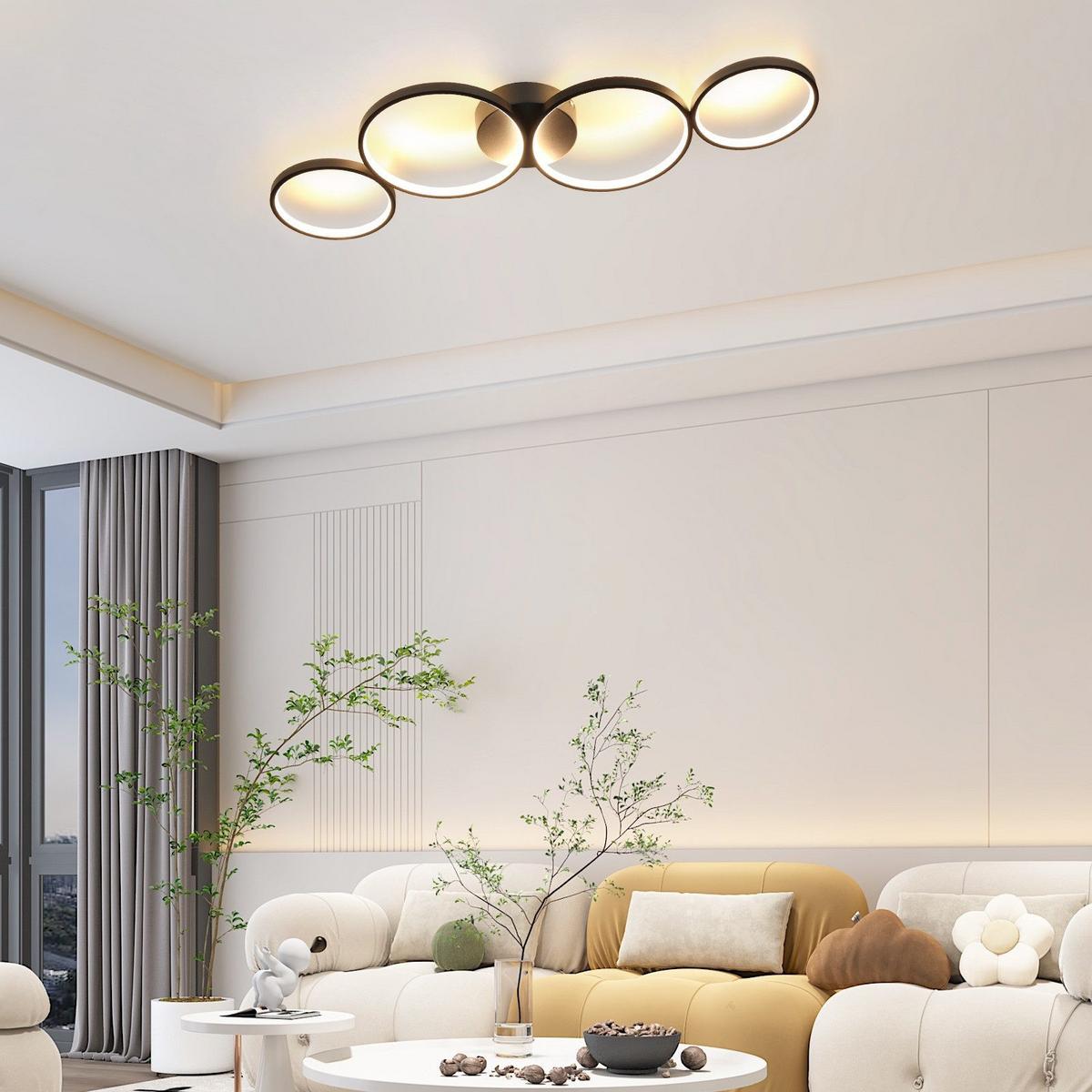 LED-DECKENLEUCHTE Maltby 100/35.5/5.8 cm - Schwarz, Metall (35.5/100/5.8cm) - Nettlife