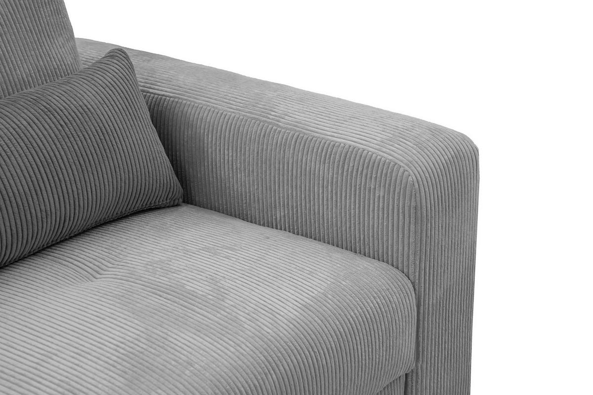 SESSEL OLI in Cordstoff hellgrau - Hellgrau, Holz/Textil (130/91/108cm) - Wozimo