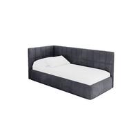 EINZELLBETT Jugendbett mit Bettkasten und Matratze H3/H4, Rechts - TULY 90x200 Dunkelgrau - Titanfarben, Holzwerkstoff/Textil (90/200cm) - ALTDECOR