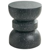 BEISTELLTISCH 37/37 cm Terrazzo Optik Terrazzo Schwarz Faliro - Schwarz, Keramik (37/37/45cm) - Beliani
