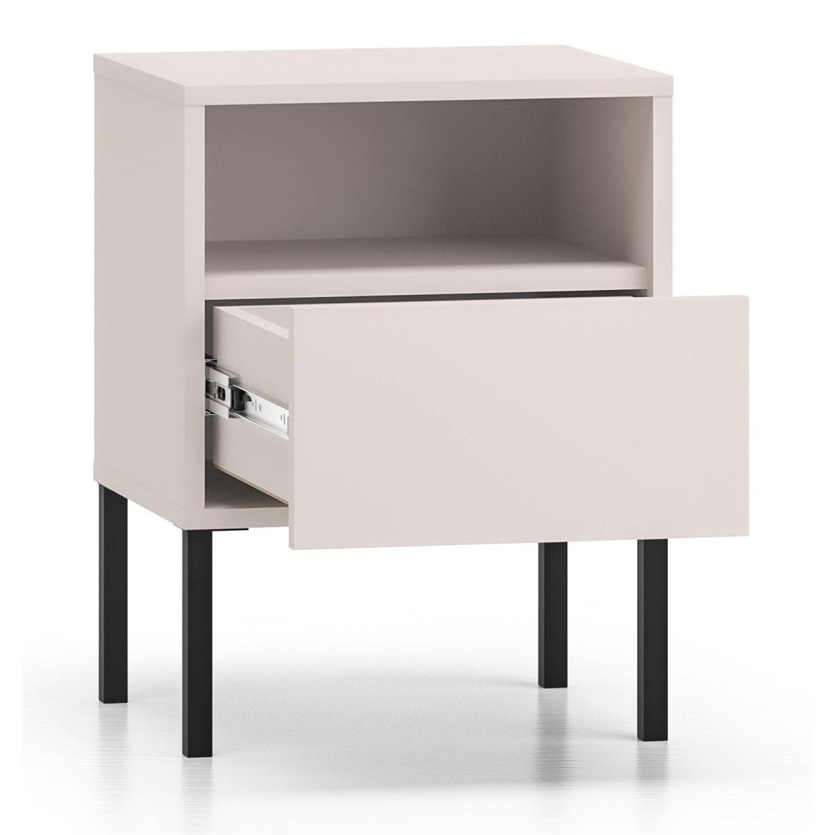 NACHTTISCH Barnee Kaschmir 40 cm - Taupe/Schwarz, Holzwerkstoff (40/53/34cm) - Selsey