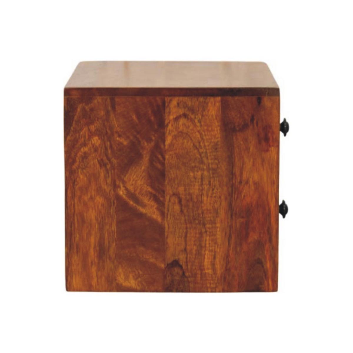 WANDNACHTTISCH Solis, Braun. - Messingfarben/Braun, Mangoholz/Holz (30/24/35cm) - Artisan Furniture