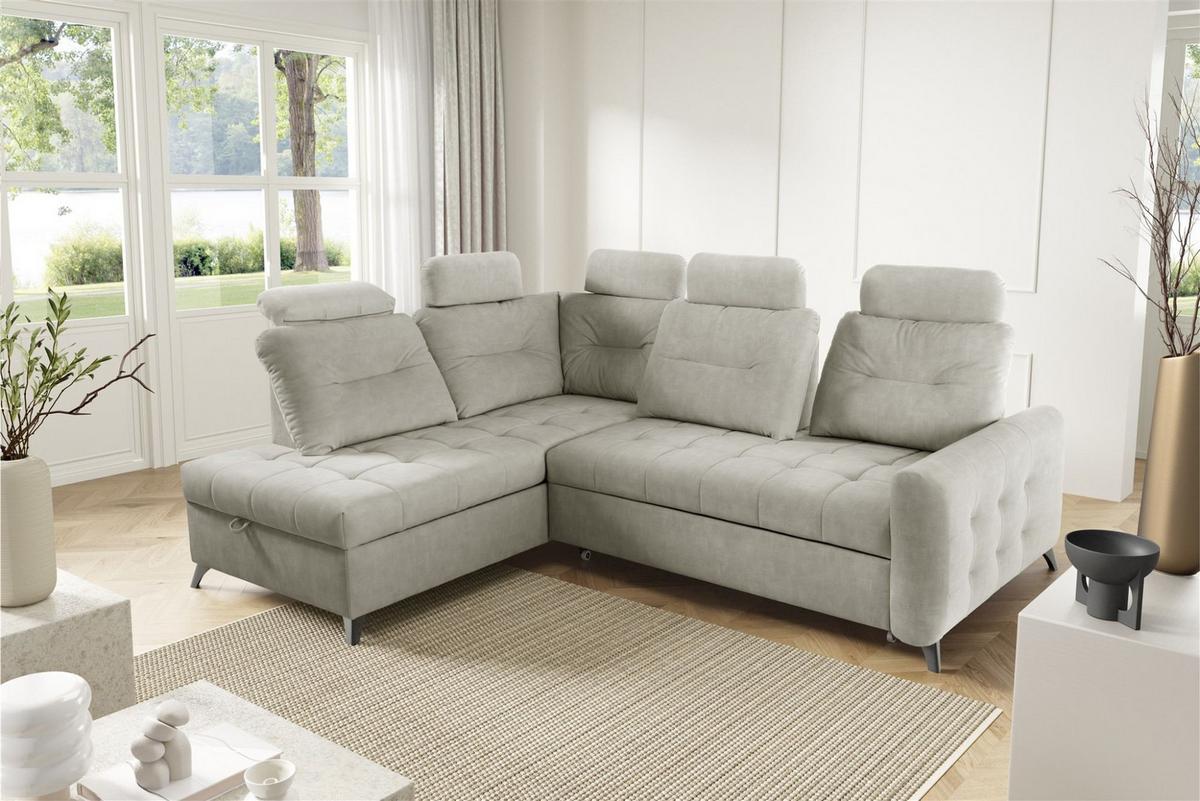 ECKSOFA Wendie - Beige, Holzwerkstoff/Textil (200/250cm) - Fun Möbel