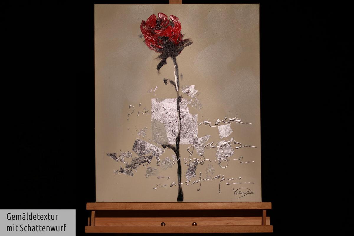 ACRYLBILD HANDGEMALT 50/60 cm - Beige/Rot, Holz/Textil (50/60cm) - KUNSTLOFT