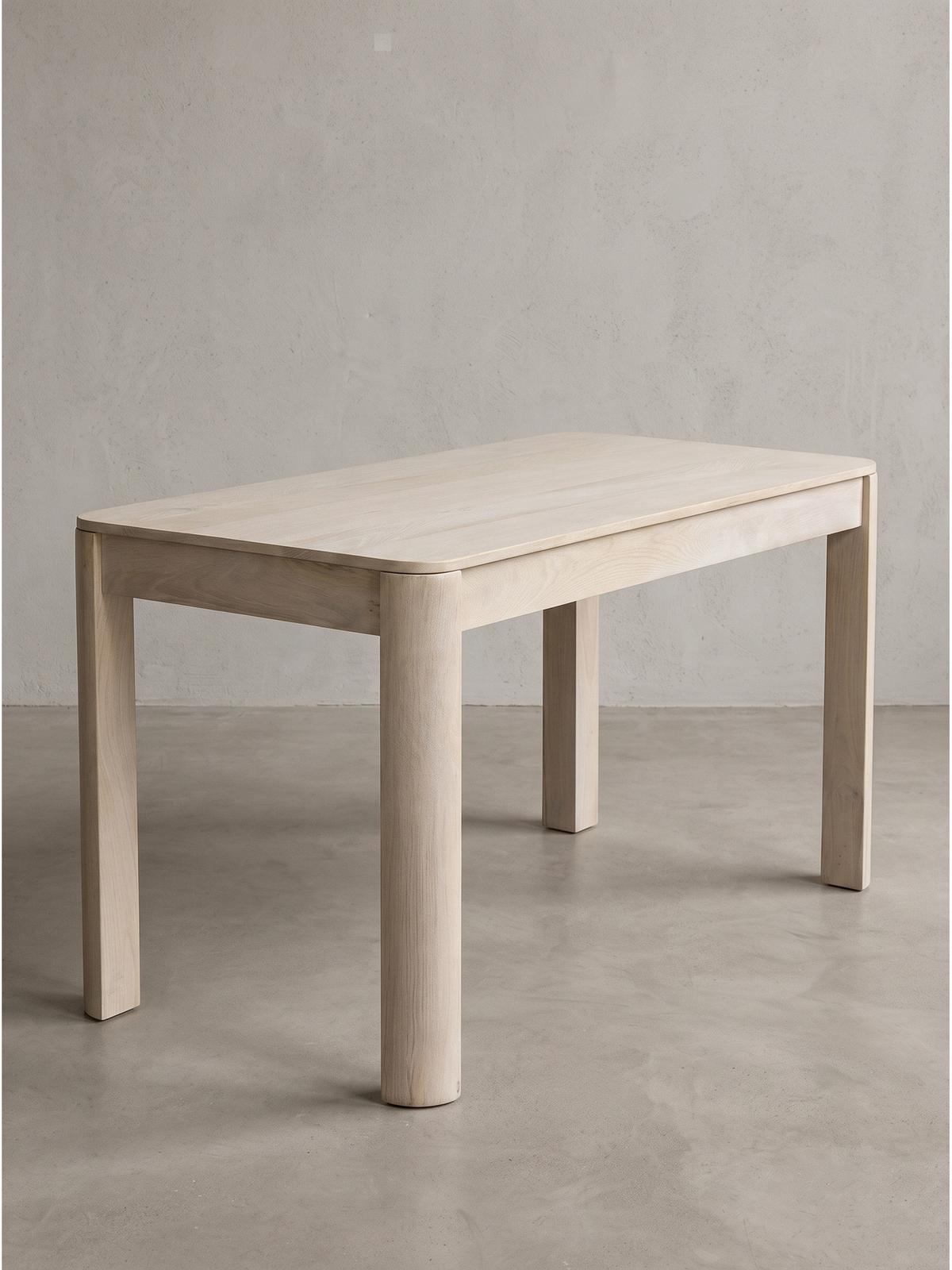 ESSTISCH CHARENTE, Mango Massivholz, handgefertigt, Weiß-Mango, 120 x 60 x 76 cm - Beige/Weiß, Holz (60/120/76cm) - KADIMA DESIGN