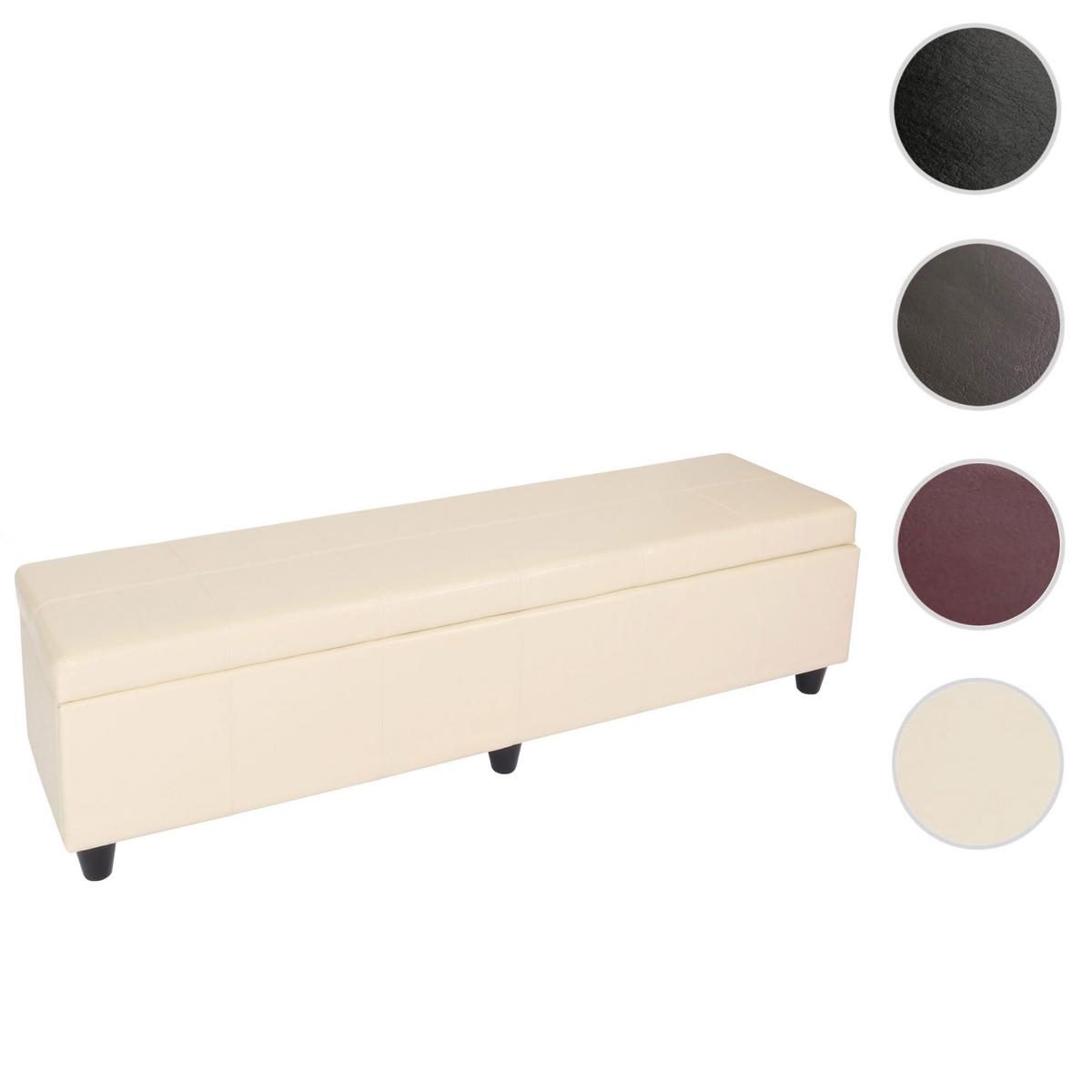 SITZBANK MIT AUFBEWAHRUNG XXL Cremeweiß - Creme/Weiß, Textil (180/45/45cm) - MCW
