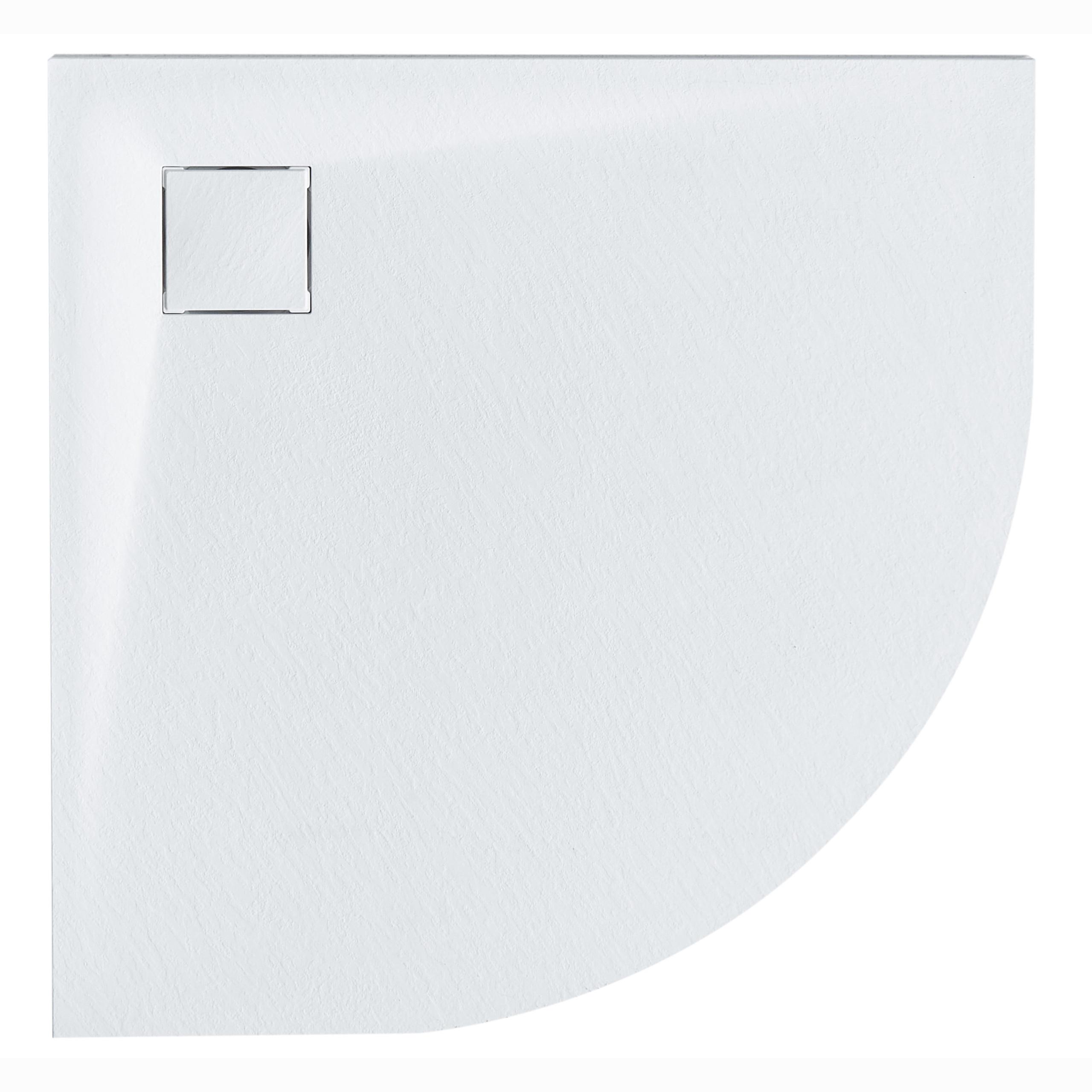 DUSCHWANNE 90/90/3 cm Weiß Paron - Weiß, Kunststoff (90/3/90cm) - Beliani