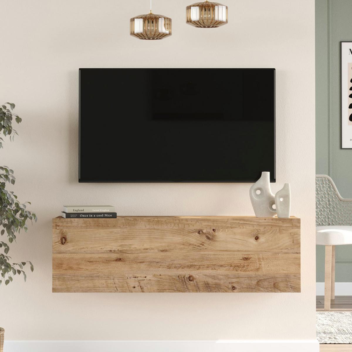 TV-ELEMENT Lapinlahti - Naturfarben, Holzwerkstoff (100/29.5/31.5cm) - [en.casa]