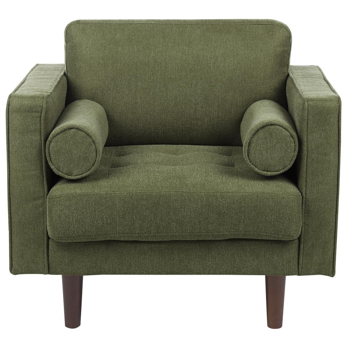 SESSEL dunkelgrün Nurmo - Dunkelbraun/Grün, Textil (86/78/74cm) - Beliani