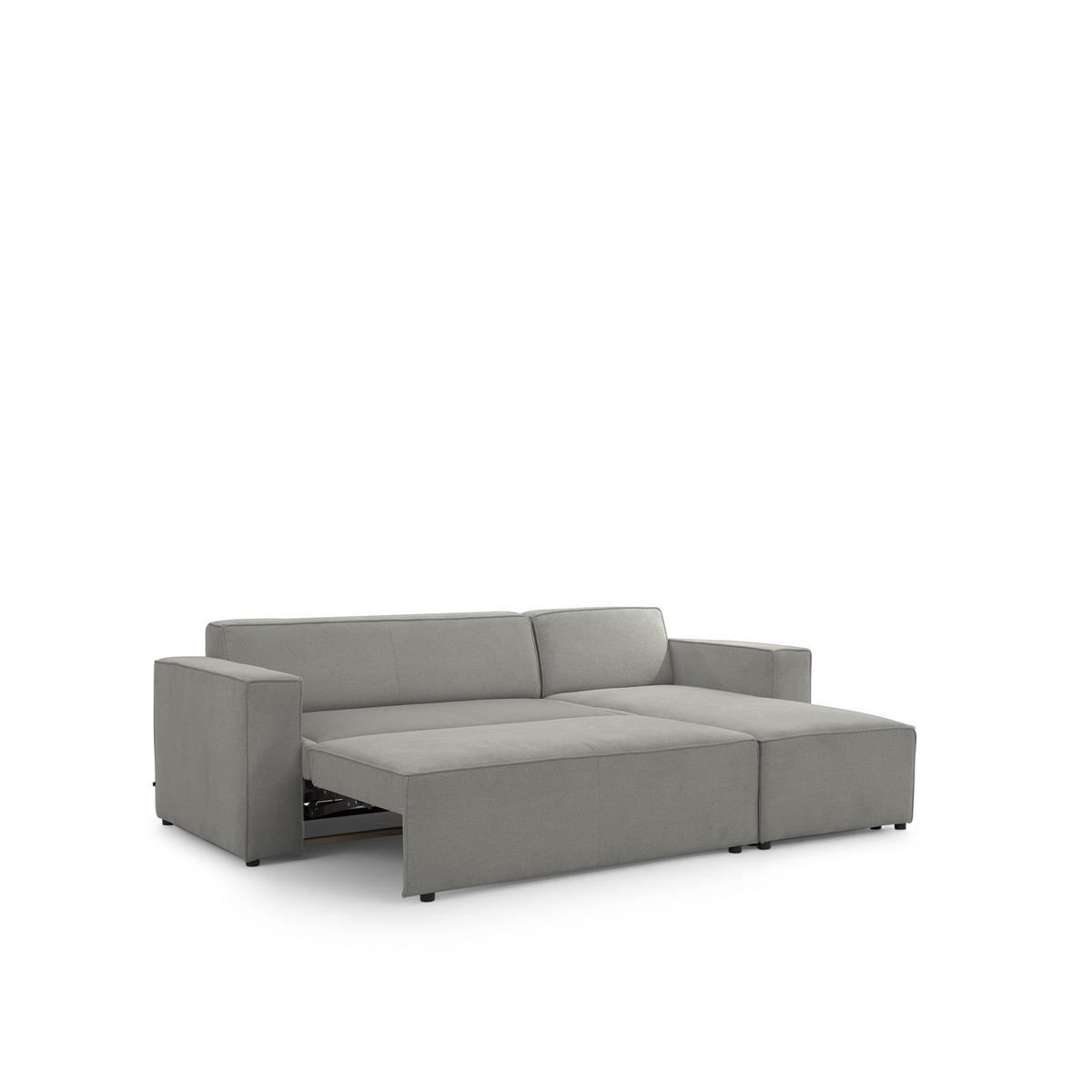 ECKSOFA Schlafsofa Waldo In Stoff Poso - Schieferfarben, Holzwerkstoff/Textil (260/173cm) - Fun Möbel
