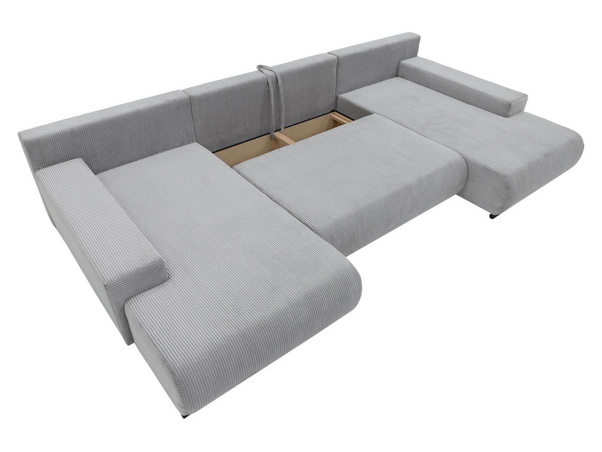 WOHNLANDSCHAFT Nojan U - Beige/Schwarz, Holz/Kunststoff (351/80/191cm) - MIRJAN24