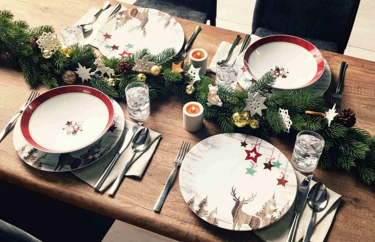 KOMBISERVICE Life Christmas weiß-braun 30-tlg. - Weiß/Braun, Keramik (2/2/2cm) - Seltmann Weiden