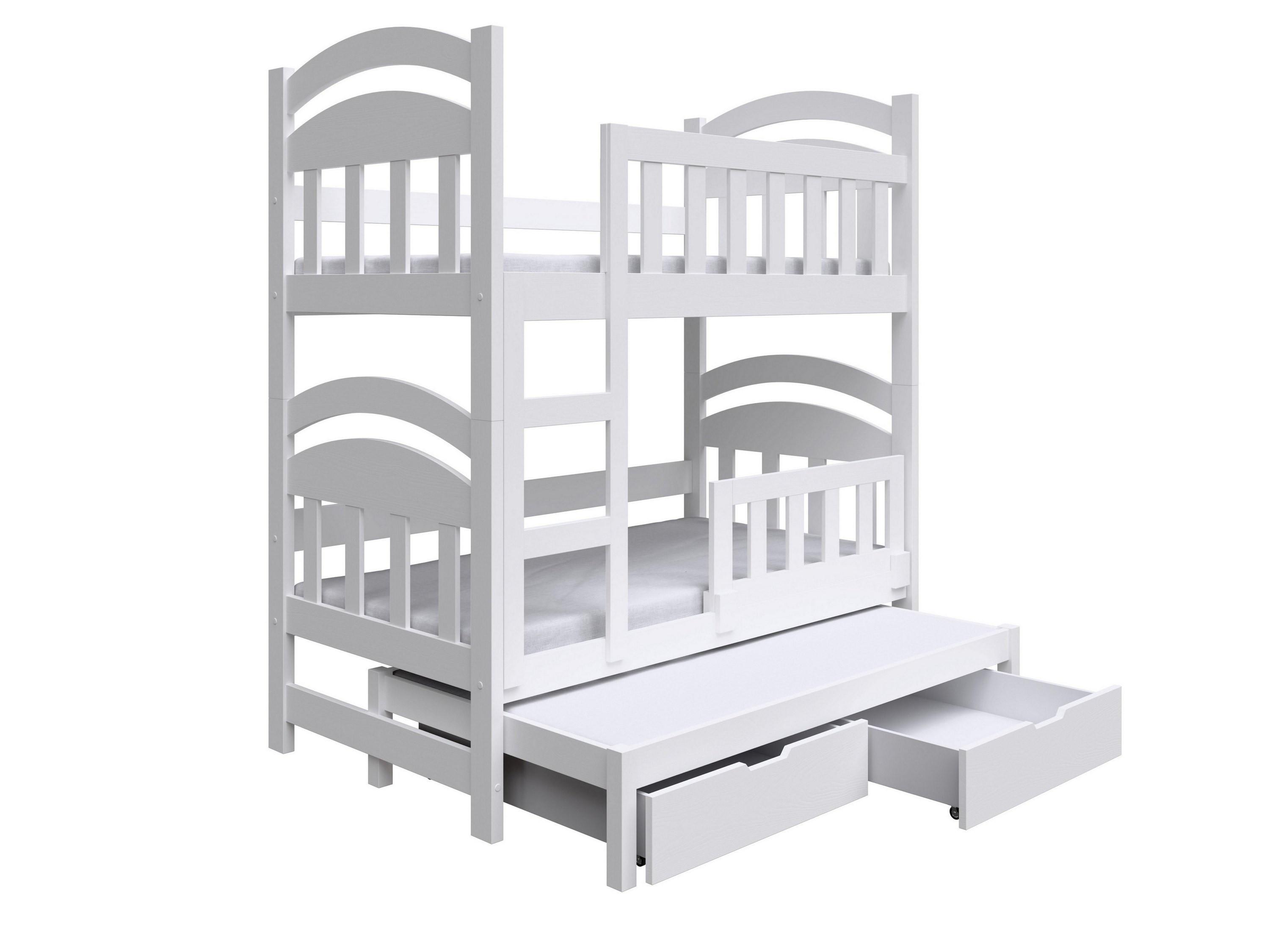 ETAGENBETT DUMBO mit Bettkasten 75x180 cm Weiß - Weiß, Holz (75/180cm) - MASSENO