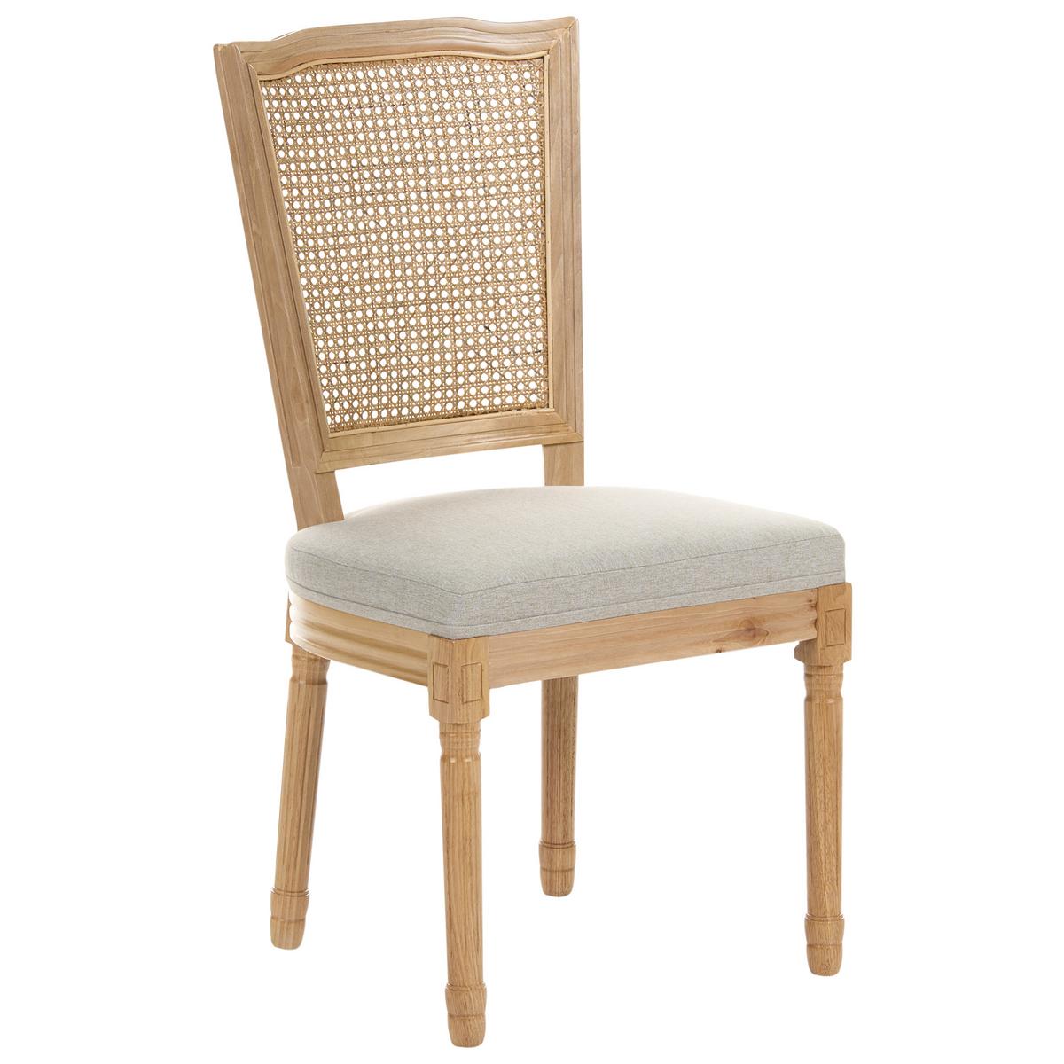 STUHL 2er-Set Holz Hellbraun/Beige Bonanza - Hellbraun, Textil (53/97/57cm) - Beliani