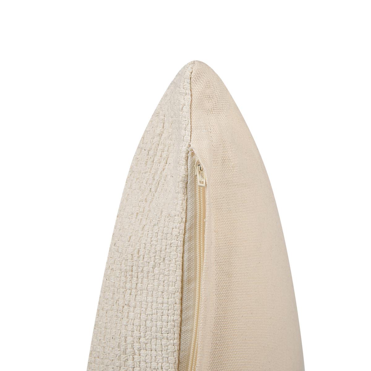 DEKOKISSEN 2er-Set Hellbeige 45/45 cm Laelia - Beige/Schwarz, Naturmaterialien (45/45cm) - Beliani