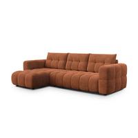 ECKSOFA CLOUDI 4-Sitzer links, rostrot - Schwarz/Orange, Holz/Textil (294/160cm) - Wozimo