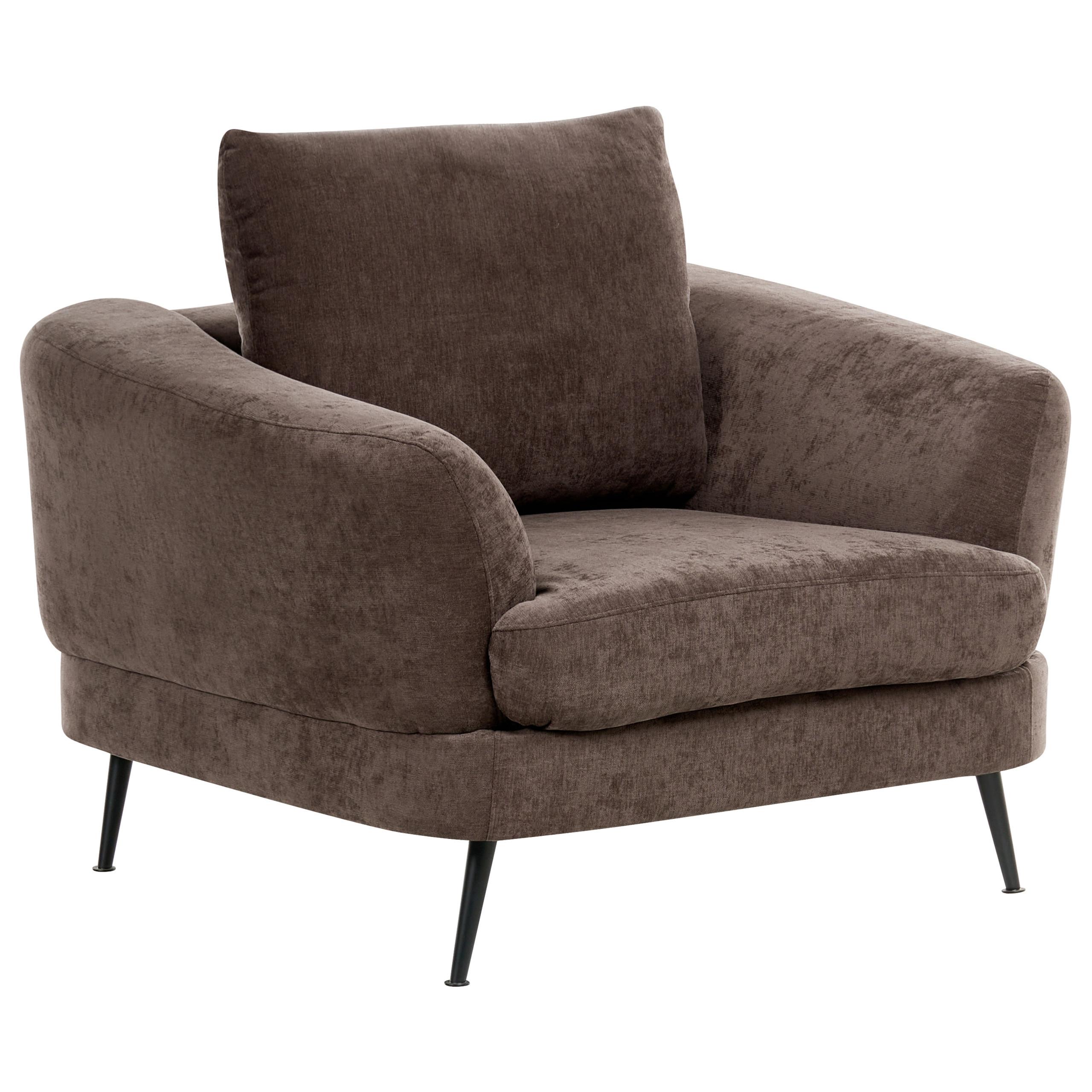 SESSEL Chenillegewebe Dunkelbraun Kjaer - Dunkelbraun, Textil (100/100/100cm) - Beliani