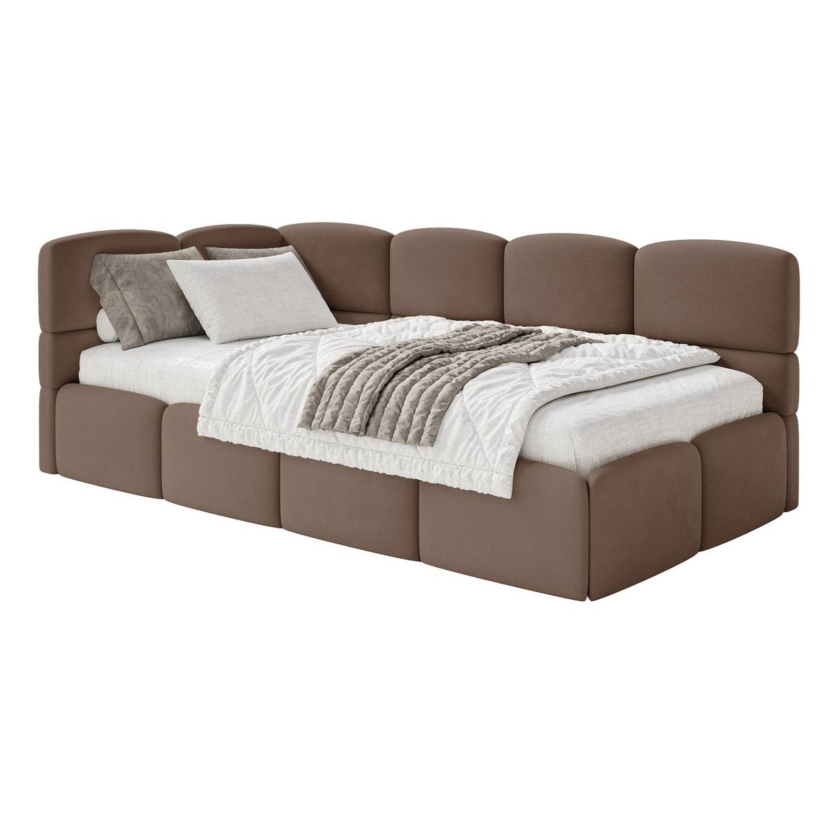 JUGENDBETT Cloudy Braun 120 x 200 cm - Schwarz/Braun, Kunststoff/Textil (120/200cm) - Selsey