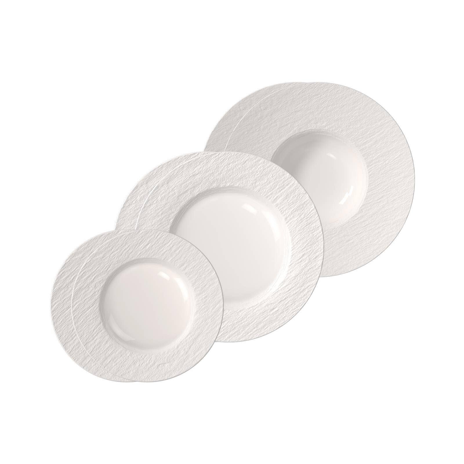 TELLER-SET Manufacture Ice weiß 6-tlg. - Weiß, Keramik (2/2/2cm) - Villeroy & Boch