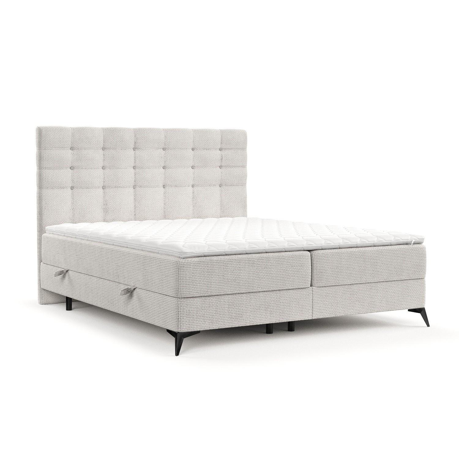 BOXBETT Niro 140/200 cm Creme im Bonita Stoff - Creme/Schwarz, Holz/Holzwerkstoff (140/200cm) - AltaBeds