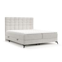 BOXBETT Niro 140/200 cm Creme im Bonita Stoff - Creme/Schwarz, Holz/Holzwerkstoff (140/200cm) - AltaBeds