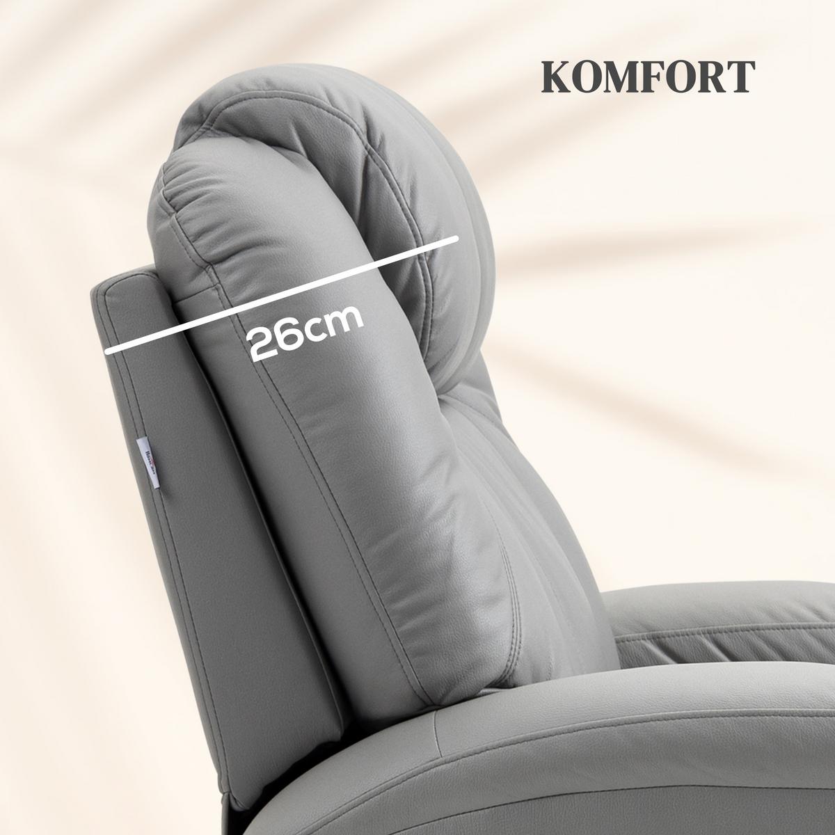 MASSAGESESSEL Relaxsessel mit Massagefunktion, Ruhesessel mit Fernbedienung - Schwarz/Grau, Leder/Metall (99/106/89cm) - HOMCOM