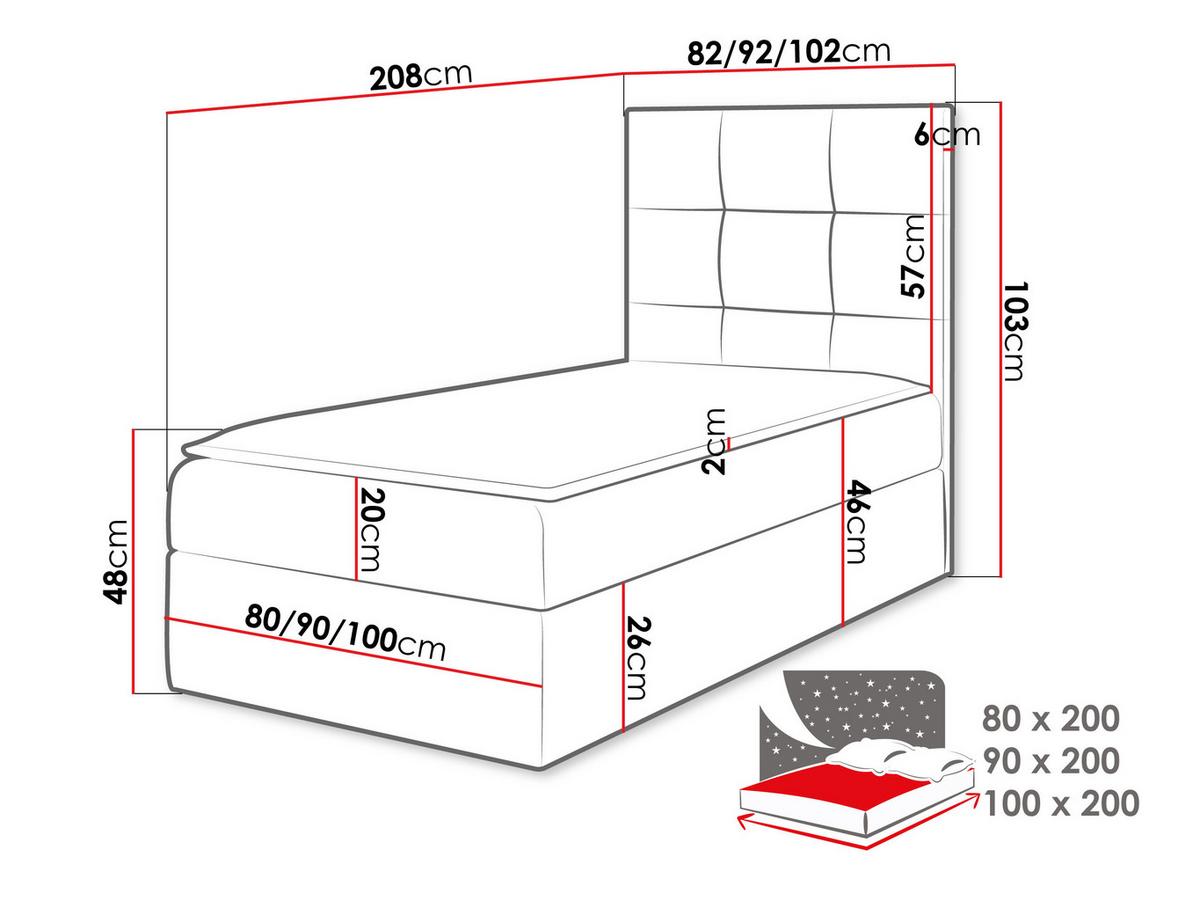 BOXBETT Mini 2, Seite zum Öffnen des Bettkastens: Rechts - H3 - Braun, Holz (90/200cm) - MIRJAN24