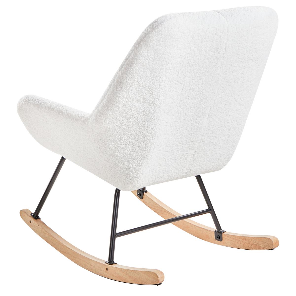 SCHAUKELSESSEL Cremeweiß Kinno - Schwarz/Weiß, Textil (67/90/81cm) - Beliani