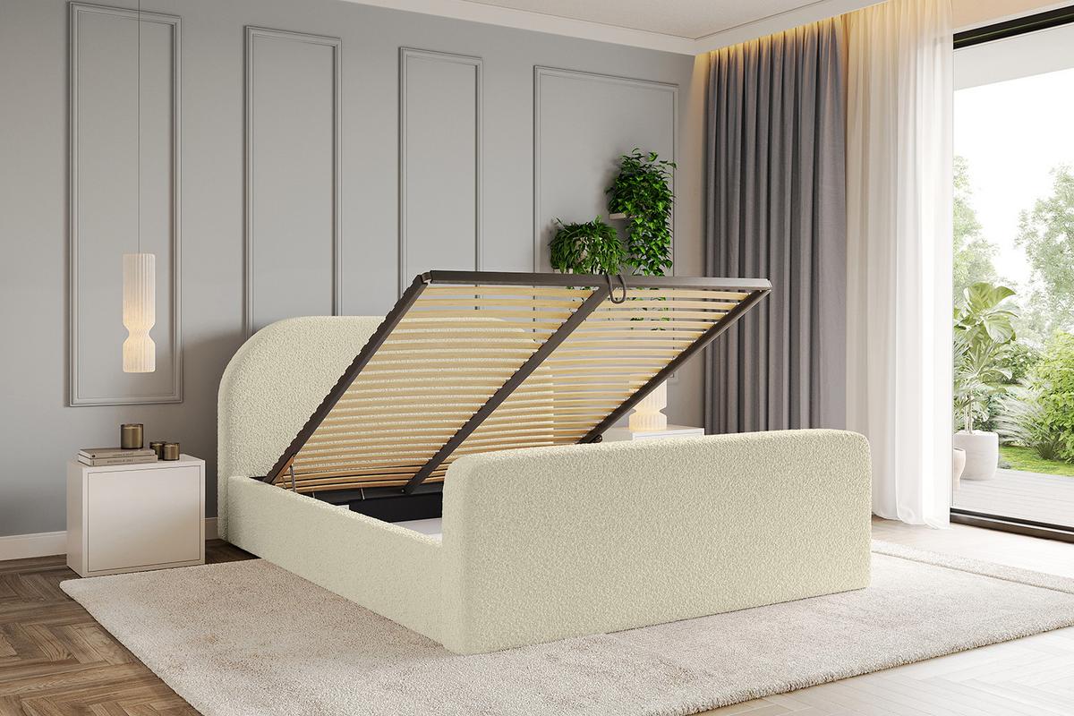 POLSTERBETT mit Bettkasten, Fußteil und Lattenrost, Boxbett ohne Matratze - TIVON-Z 180x200 Beige - Taupe, Holzwerkstoff/Textil (180/200cm) - ALTDECOR