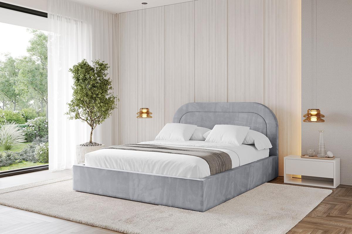 POLSTERBETT mit Bettkasten und Lattenrost, Boxbett ohne Matratze - LERAY 120x200 Hellgrau - Hellgrau, Holzwerkstoff/Textil (120/200cm) - ALTDECOR