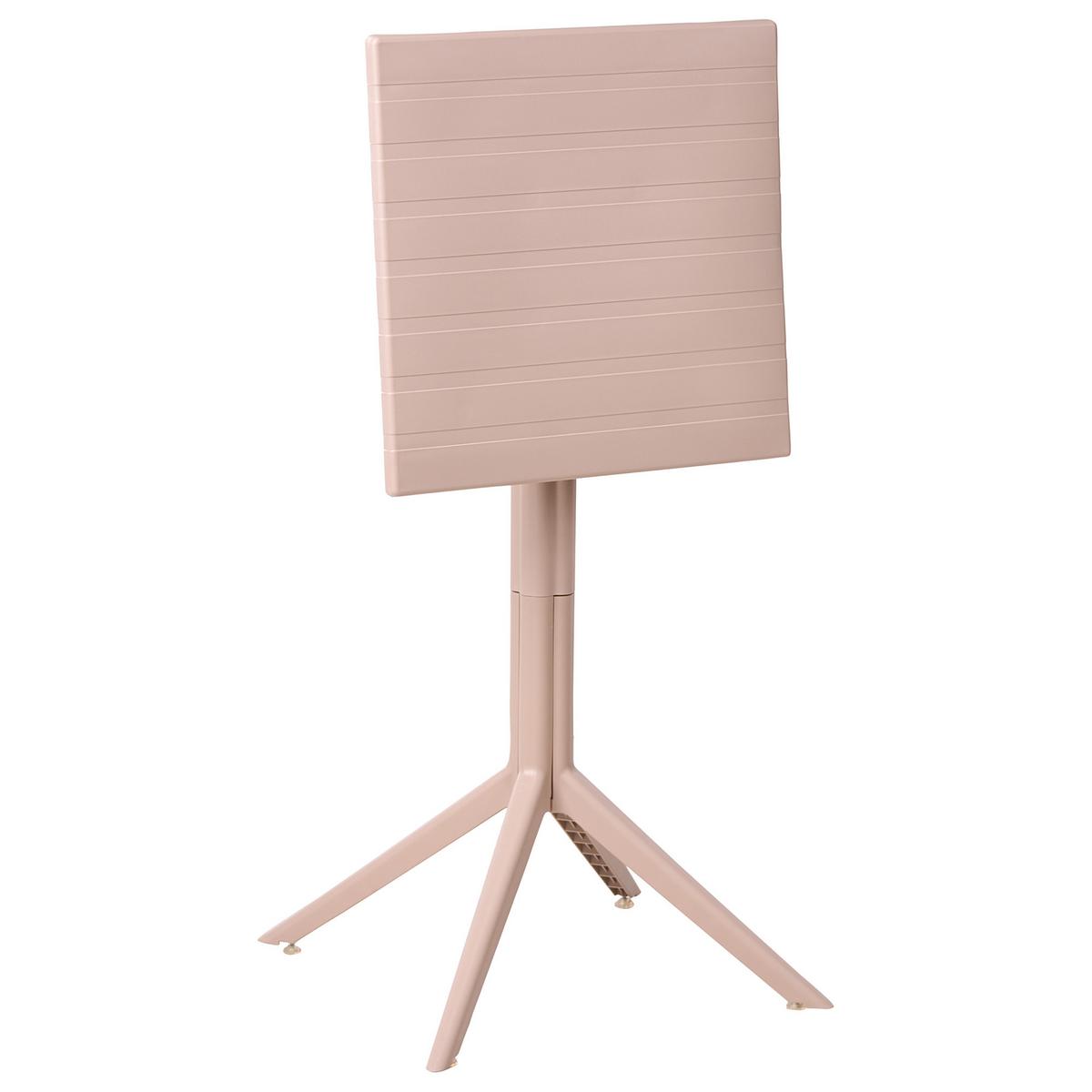 GARTEN-BARTISCH 60/60 cm Beige Lemnos - Beige, Kunststoff (60/60/111cm) - Beliani