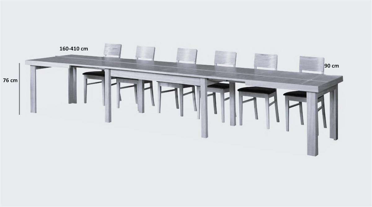 ESSTISCH INFINITO Ausziehbar 160 - 410 / 90 x 76 cm - Eichefarben, Holz (160/90/76cm) - MASSENO