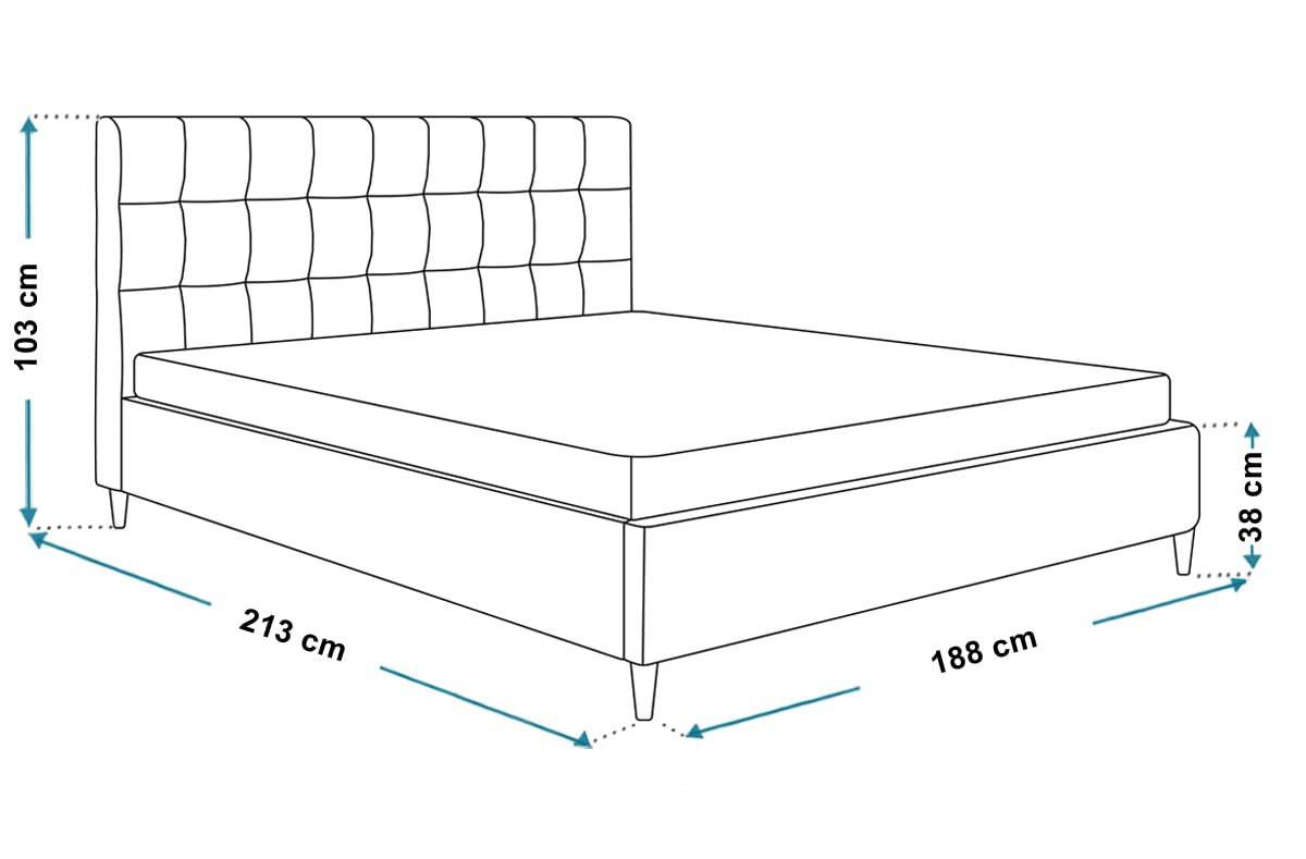 POLSTERBETT LUX Rio mit Kopfteil, 180 x 200 cm, Doppelbett mit Lattenrost aus Holz, Strukturstoff Dunkelgrau, Füße in Farbe: Braun - Dunkelgrau, Holz/Textil (180/200cm) - Alpi-Möbel