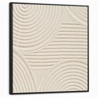 LEINWAND Bilder mit Rahmen - Muster - Abstrakt - Weiß - 90x90 - Beige, Textil (90/90cm) - MuchoWow