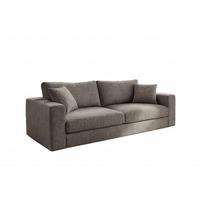 SOFA AMINA Taupe Flachgewebe - Taupe/Schwarz, Buchenholz/Textil (228/82/101cm) - KAWOLA