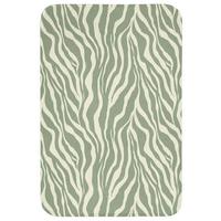 BADEMATTE Zebra - Motiv - Grün 60x90 cm - Salbeigrün, Textil (60/90cm) - OnlyWow