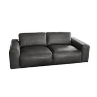 SOFA BODHI Schwarz Leder - Schwarz, Leder/Kunststoff (242/80/110cm) - KAWOLA