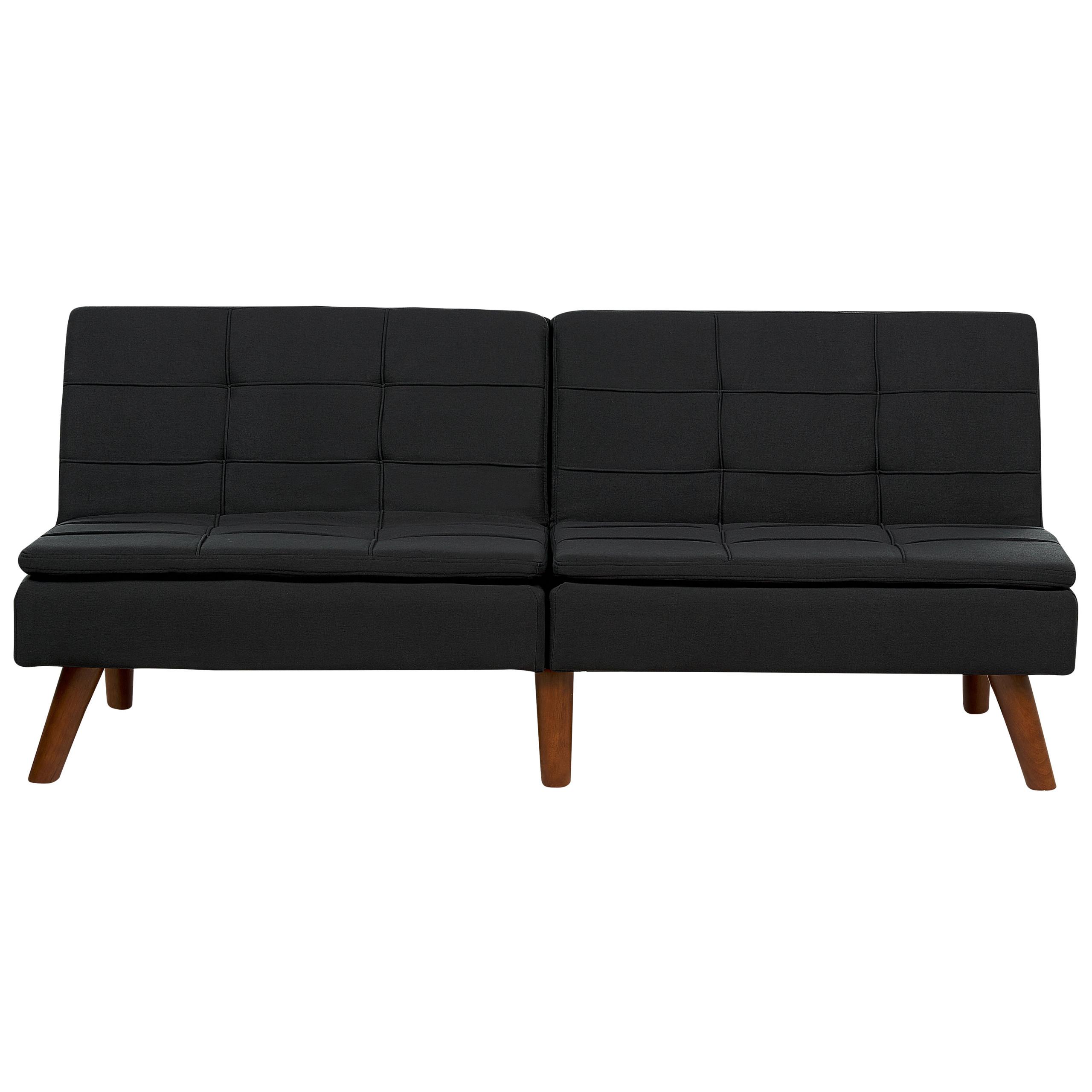 3-SITZER-SCHLAFSOFA schwarz/dunkelbraun Ronne - Dunkelbraun/Schwarz, Textil (180/76/83cm) - Beliani