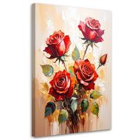 LEINWANDBILD Blumen 20x30cm - Rot, Textil (20/30cm) - Feeby