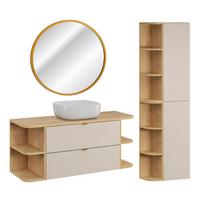 BADMÖBEL 120.4cm Azel 2er-Set Kaschmir - Beige, Holzwerkstoff (120.4/52/46cm) - Petits-meubles