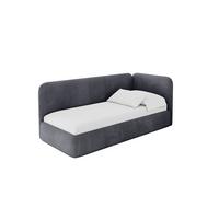 EINZELLBETT Jugendbett mit Bettkasten und Matratze H3/H4, Links - ELSY 80x200 Dunkelgrau - Dunkelgrau, Holzwerkstoff/Textil (80/200cm) - ALTDECOR