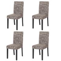ESSZIMMERSTUHL SCHRIFT Grau, Weiß, Dunkelbraun 4er-Set - Dunkelbraun/Weiß, Textil (43/90/56cm) - MCW