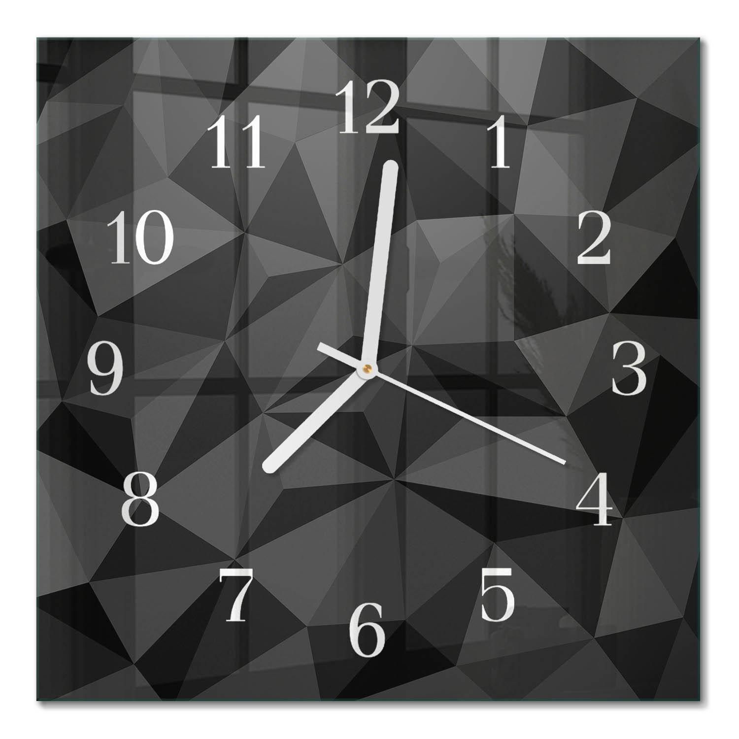 WANDUHR aus Glas 30x30 cm - 3D-Muster - Schwarz, Glas (30/30/0.4cm) - TULUP